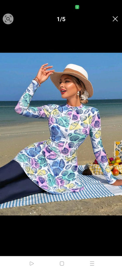 DijA original 4pack swimsuit( top swimsuit with Beach skirt And pants And swim cap)