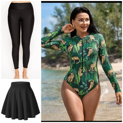 DIJA original 4pack swimsuits ( Top Swimsuit With Beach Skirt And Pants And Swim Cap