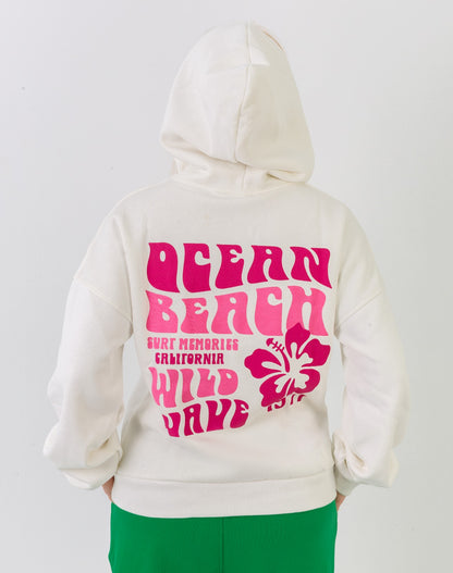 Classic White Hoodie – Red Print Edition