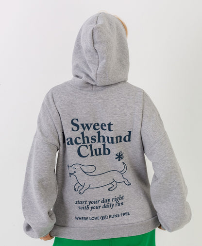 Soft Grey Dachshund Club Hoodie